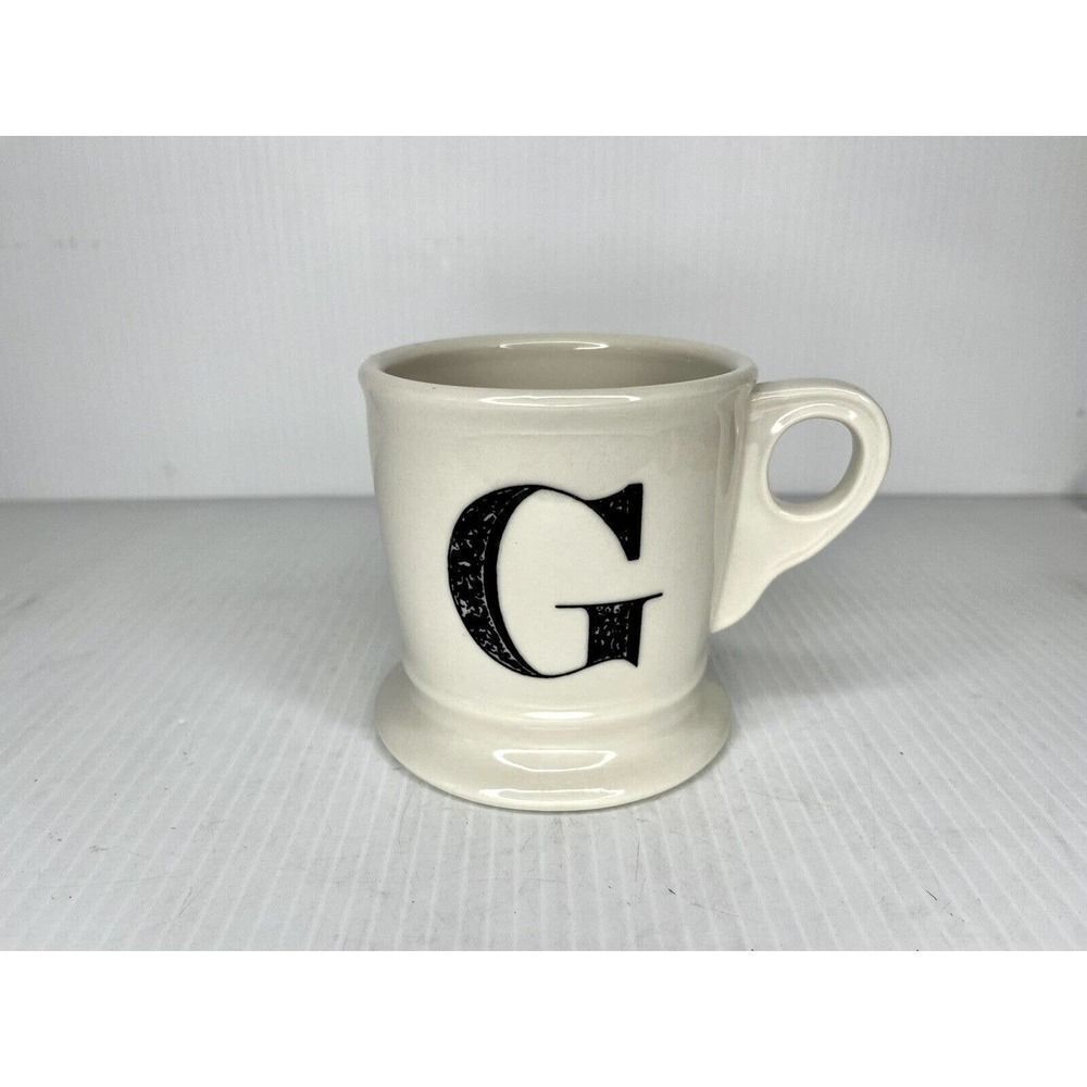 Anthropology Letter "G" Mug Ceramic Ivory Color Unique alphabet coffee mug